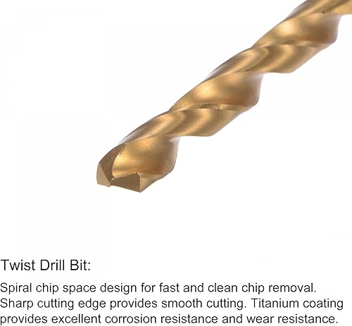 Miniatura 4 de uxcell 516-20 UN Straight Flute Thread Tap y 0.276 in Twist Drill Bit Set, Titanium Plated 6542 Acero de alta velocidad Broca de perforación Máquina