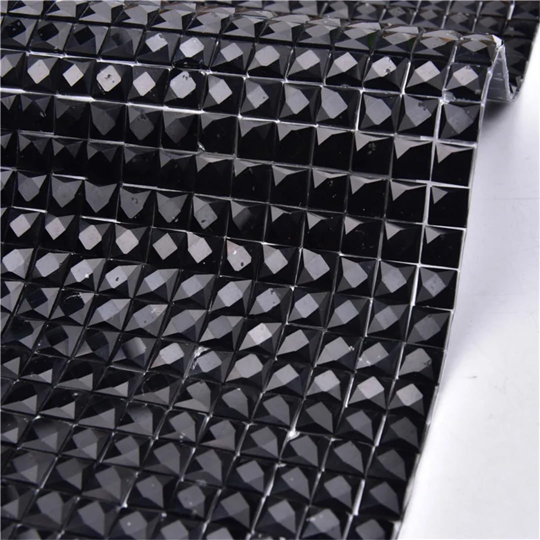 Feuille de strass autocollante 24 x 40 cm avec pierres de verre carrées de 10 mm pour décoration de voiture, vêtements et chaussures