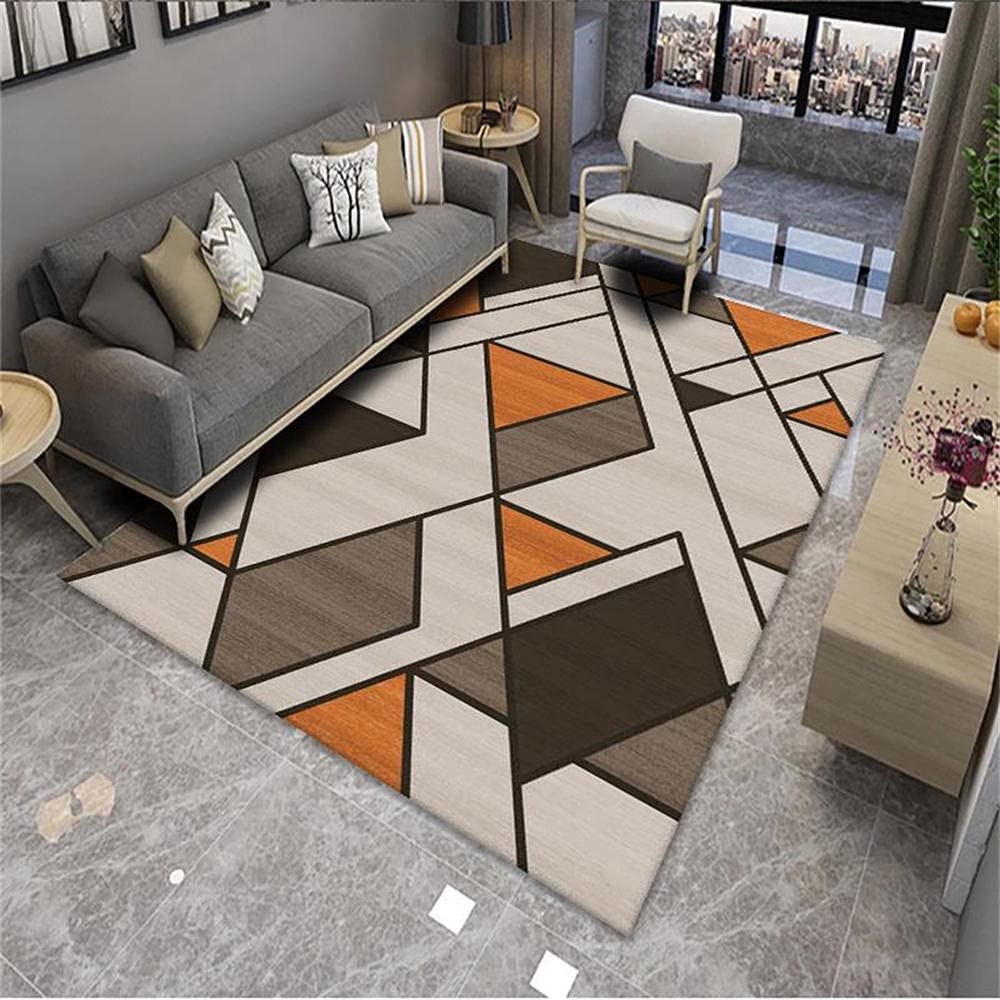 Tapis de salon moderne géométrique finitions soignées 100x160