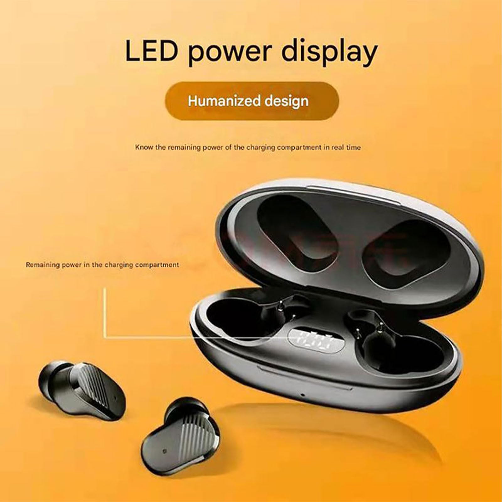 Echolabs Słuchawki douszne 2024, edycja 2024, IPX7, sportowy, wodoodporny, z wyświetlaczem LED, bezprzewodowe słuchawki douszne Bluetooth z redukcją szumów, do treningu, biegania, 3 szt
