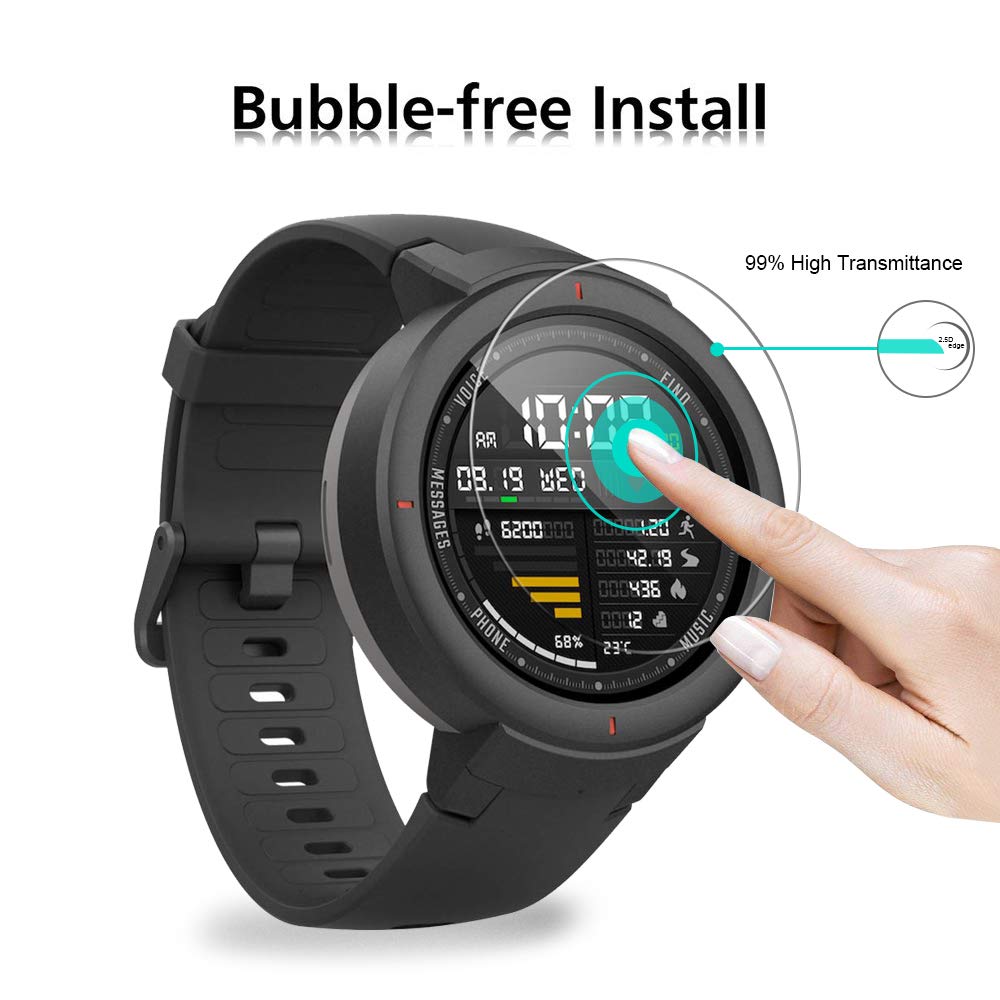VGUARD 4-częściowa folia ochronna na ekran do zegarka Huawei Watch GT/GT Active/Garmin Swim 2/Garmin Forerunner 45 Plus/Amazfit Verge/Verge Lite/Amazfit T-Rex/TicWatch Pro/Fossil Gen 6 42 mm