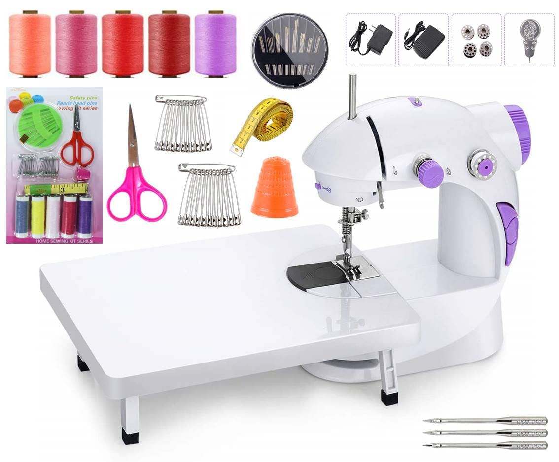 UnihomSewing Machine for Home Tailoring with Extension Table, Foot Pedal, Adapter, and Sewing Kit Accessories