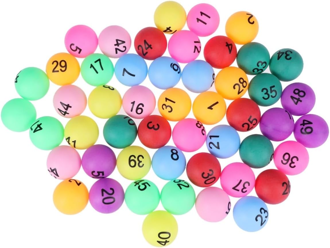 BESPORTBLE 150pieces Assorted Lottery Balls Printed Pong Balls for Raffles Events