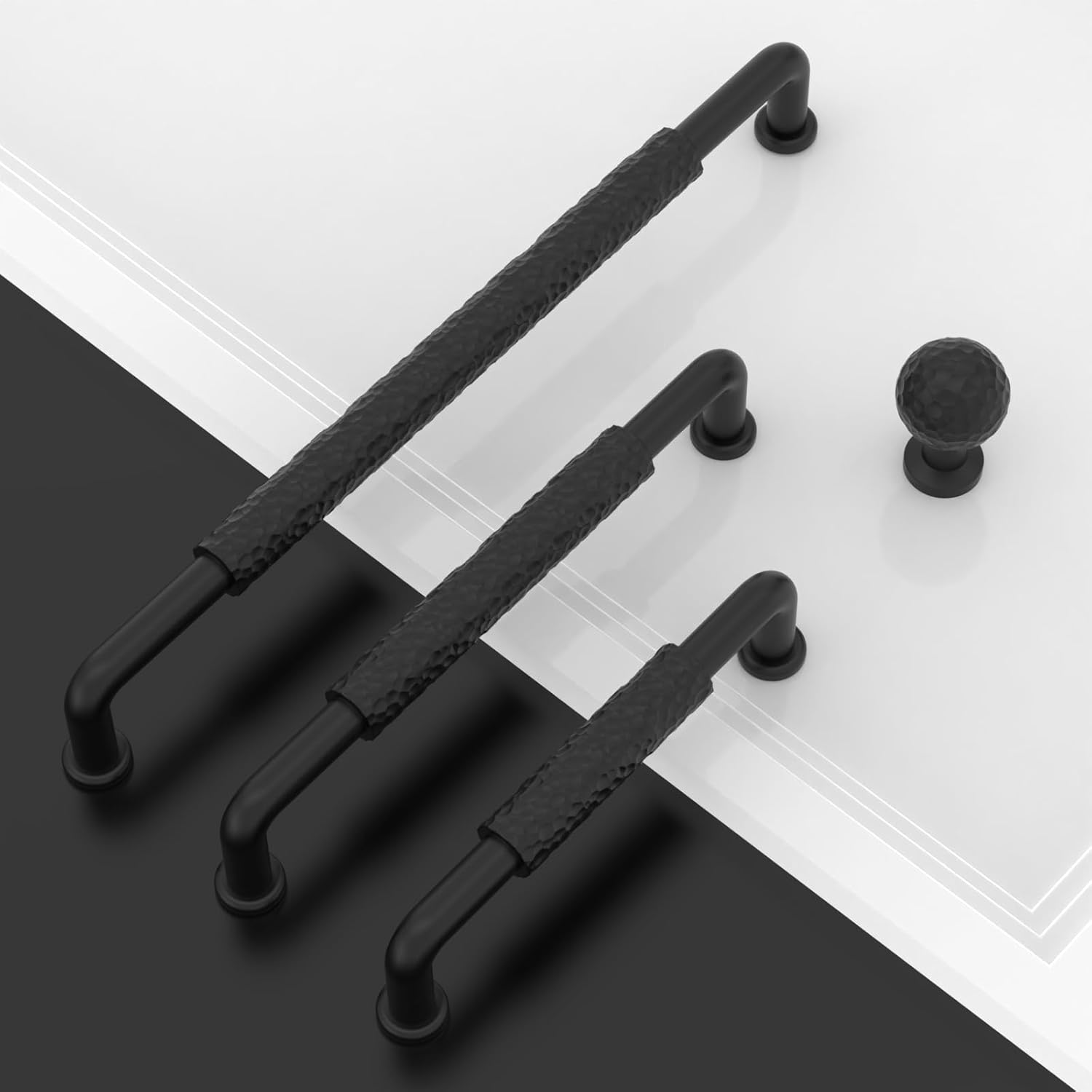 Asidrama 10 Pack Matte Black Cabinet Hardware - 5 Inch(128mm) Kitchen Cabinet Handles for Cupboard Drawer Pulls