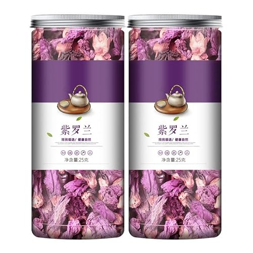 Violet Flower Tea 25g/Tin - Dried Violet Flower for Brewing, Naturally Sweet Scented Flower Tea, Caffeine Free Relaxation Drink, Gift Prepared Elegant Tin (2 cans)