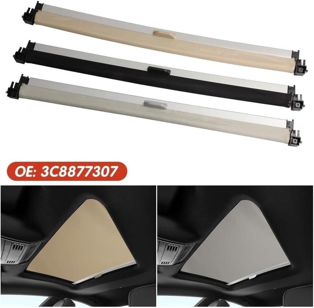 Car Sun Visor Car Awning Cover Car Panorama Sunroof Sunshade Curtain Cover Assembly 3C8877307 for VW CC 2012-2017 for Passat CC 2009-2017