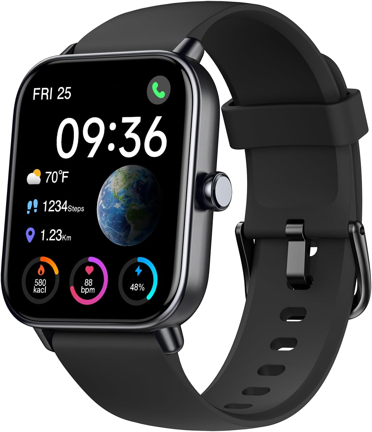 Smart Watch (Answer/Make Calls) with Alexa Built-in, 1.8" Touch Screen Smartwatch for Heart Rate Sleep SpO2 Monitor, 5ATM Waterproof, 100+ Sports Modes, Calorie/Step Counter for iOS Android Phone