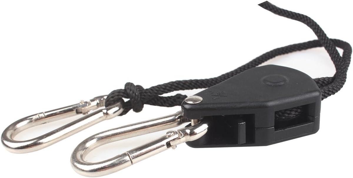 Growsun 2 Pair of 1/8 inch Adjustable Grow Light Hangers Rope Hanger Ratchet for Growing Tent