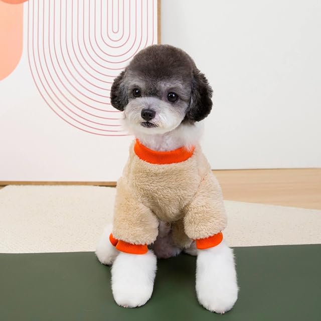 Foto 4 de 8 de Izefia Ropa de Suéter para Perro Prendas Suéteres de Lana Polar Mameluco de Una Pieza Sudadera de Invierno…
