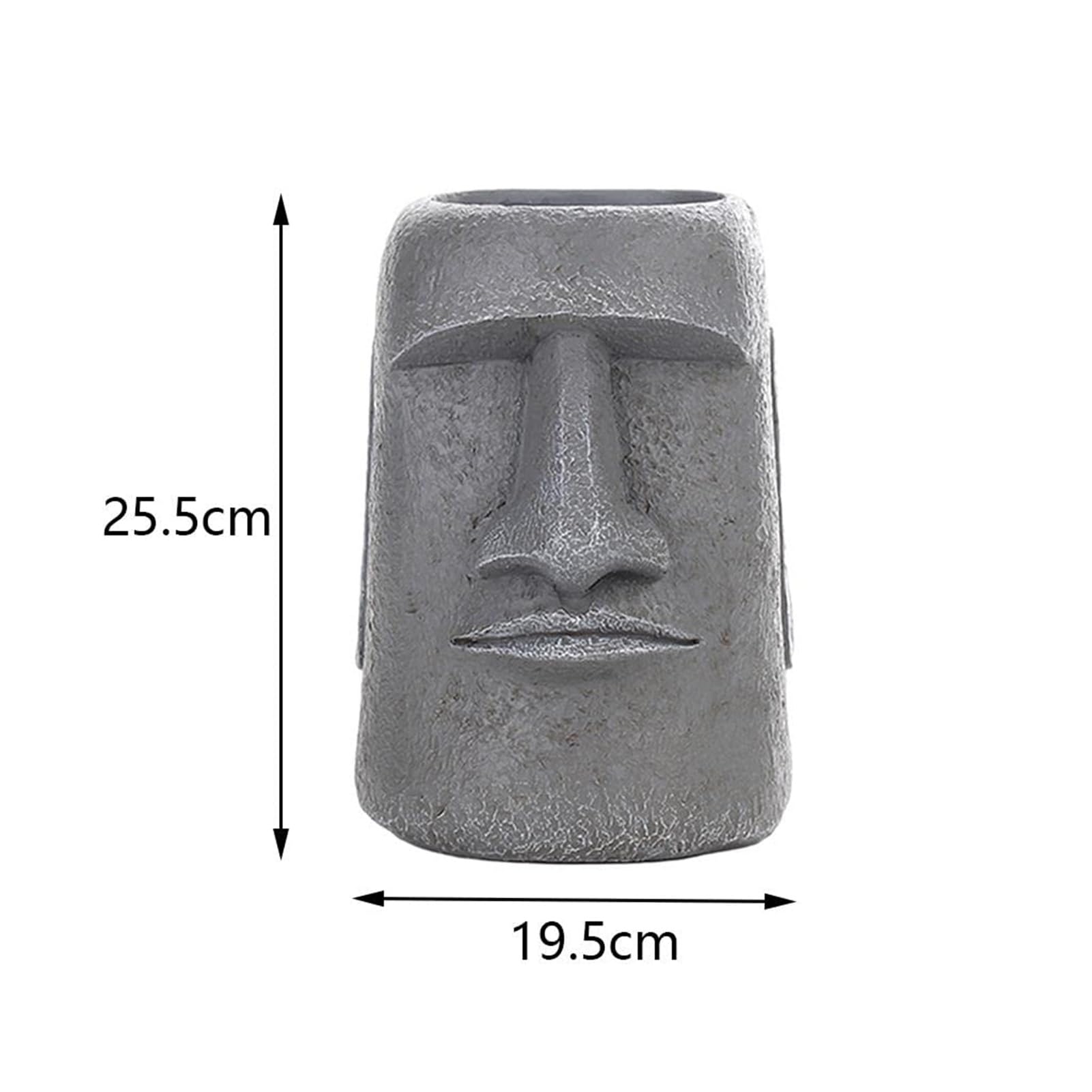 Statua Dell'Isola Di Pasqua, Scultura A Forma Di Testa Di Moai, Decorazione Per La Casa, Per Camera Da Letto, Soggiorno E Decorazioni Da Tavolo(Gray H)