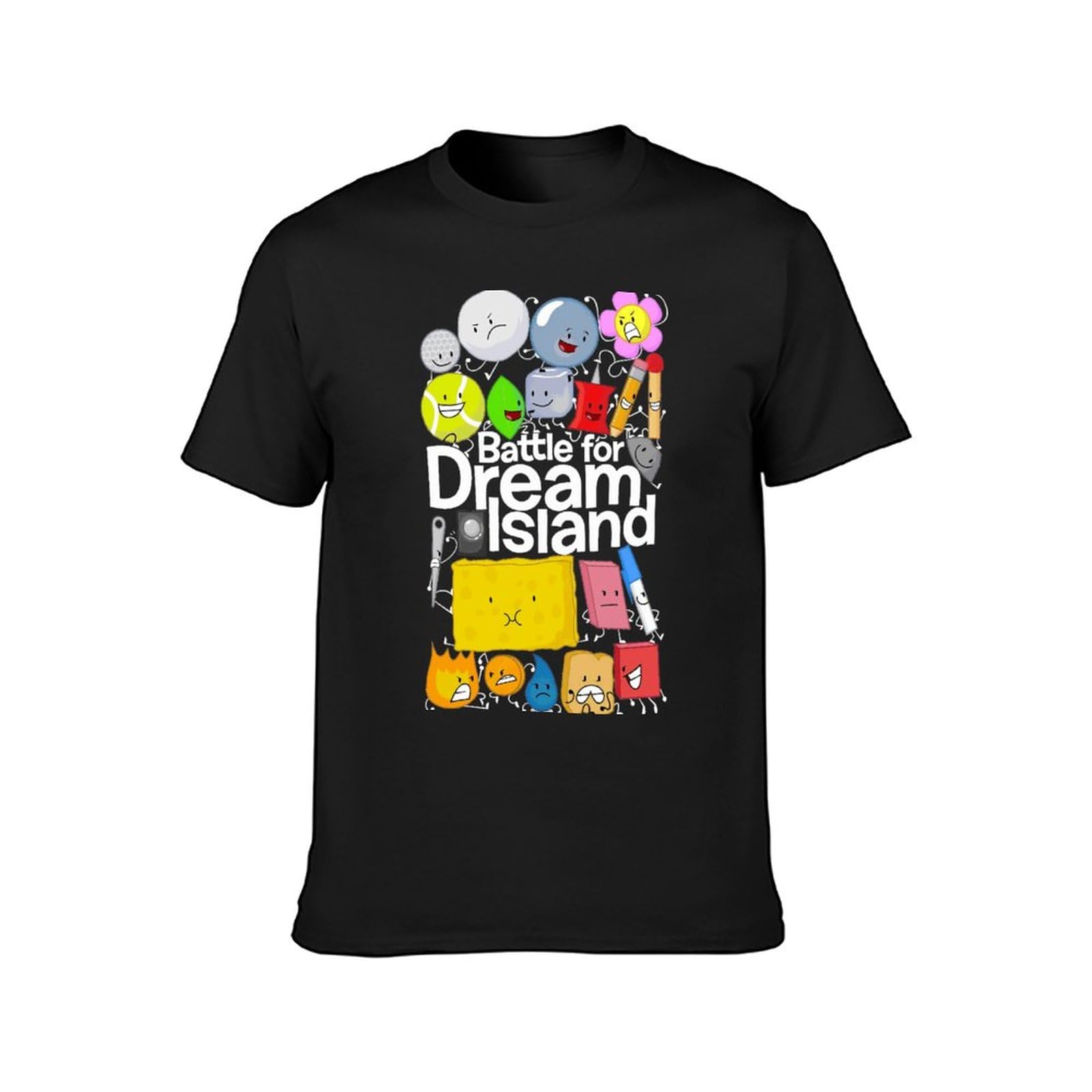 Bfdi Poster Battle for Dream Island Men T-Shirt Black Mens Tops Casual Short Tees
