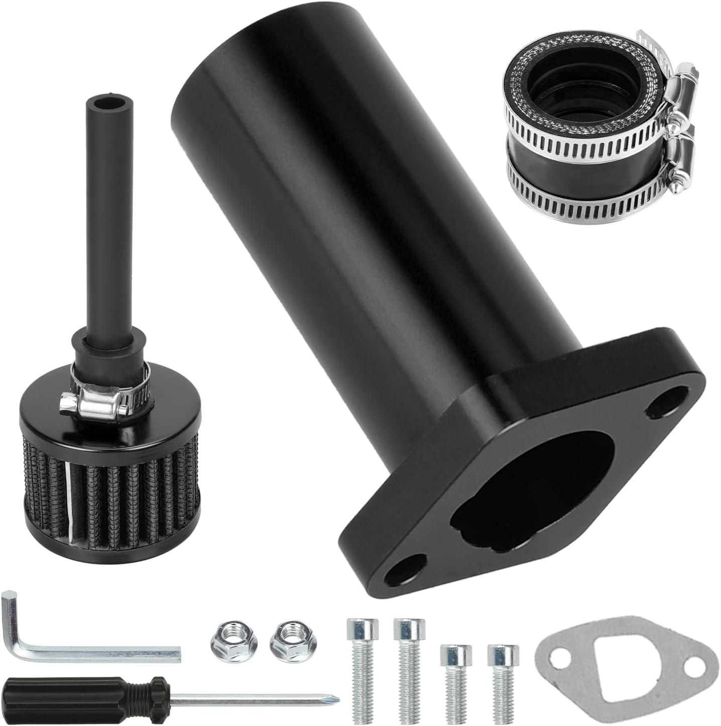CILOYU Intake Manifold Inlet Pipe Kit Replacement for PWK 24mm 28mm PE Carburetor Predator 212 224 196cc 200cc Engine Coleman Mini Bike CT200U BT200X KT196 Baja Warrior MB200 GX200 6.5hp Go Kart Parts