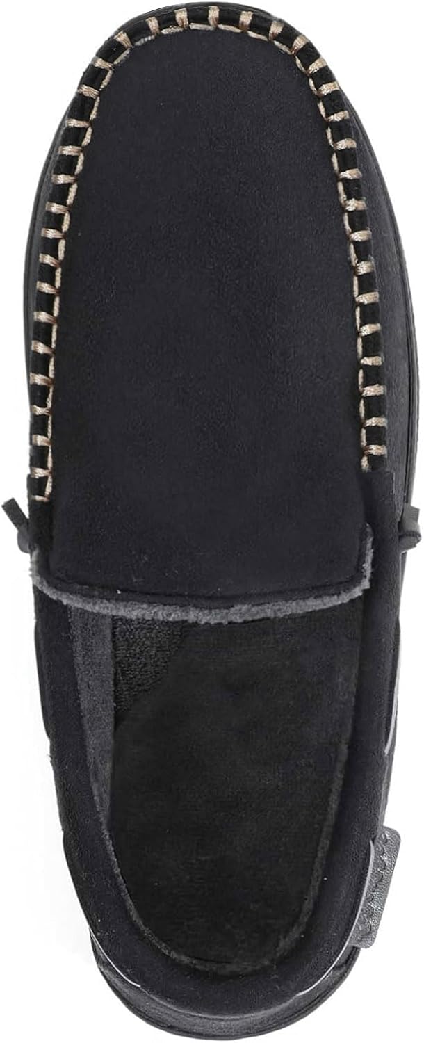 Set of 2 Pairs of Men's Moccasin Slippers, Size13，Vanta&Felt Grey