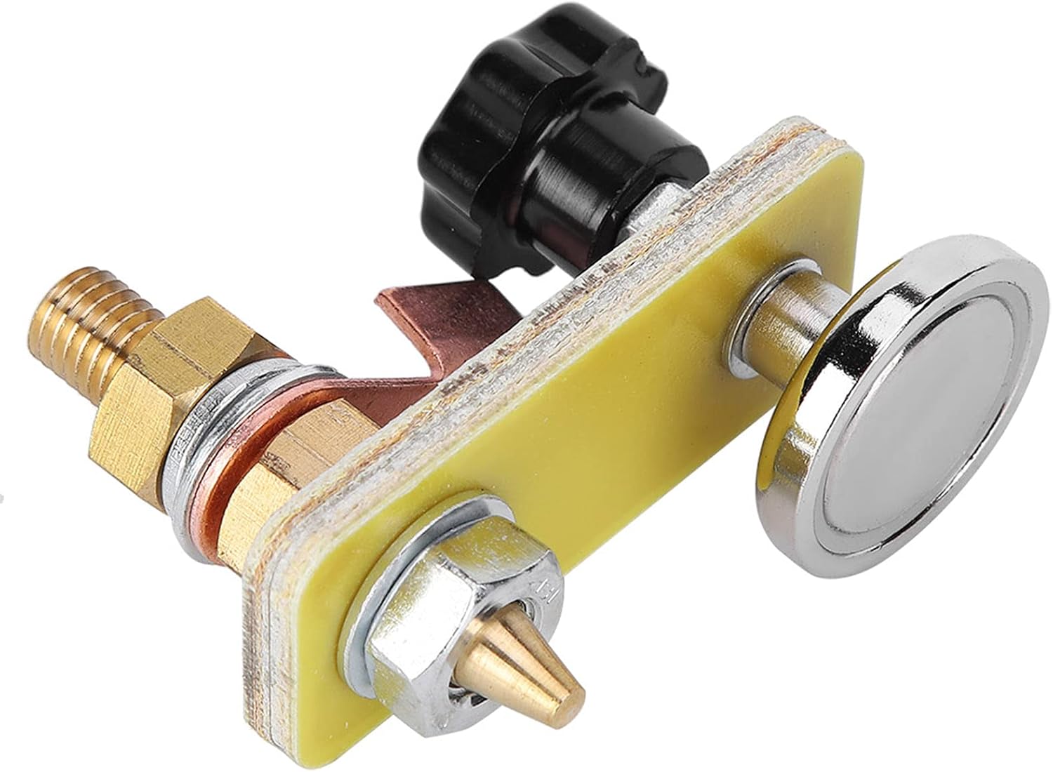 Eujgoov Magnetic Welding Ground Clamp, Welding Ground Clamp Single Head Welding Magnetic Head 0.2in Insulation Board Soldering Grounding Connector