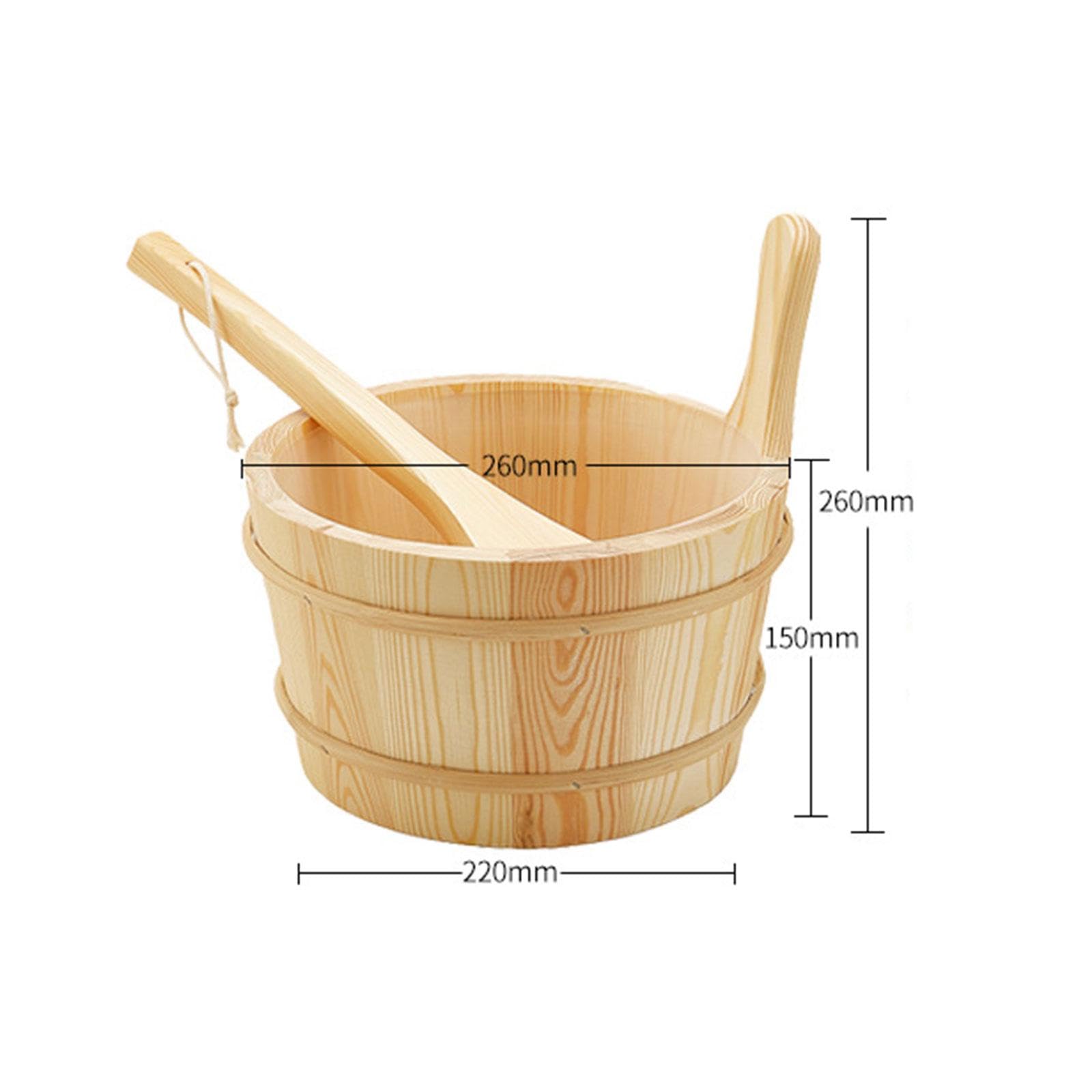 predolo Cubo de Sauna con y asa, Set de Accesorios para baños en casa.