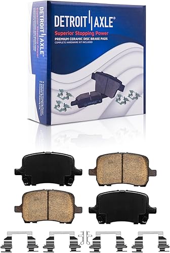 Miniatura 9 de Detroit Axle - Kit de frenos para Chevrolet Malibu HHR Pontiac G5 G6 Saturn Aura Rotores de freno de disco perforados y ranurados Pastillas de freno