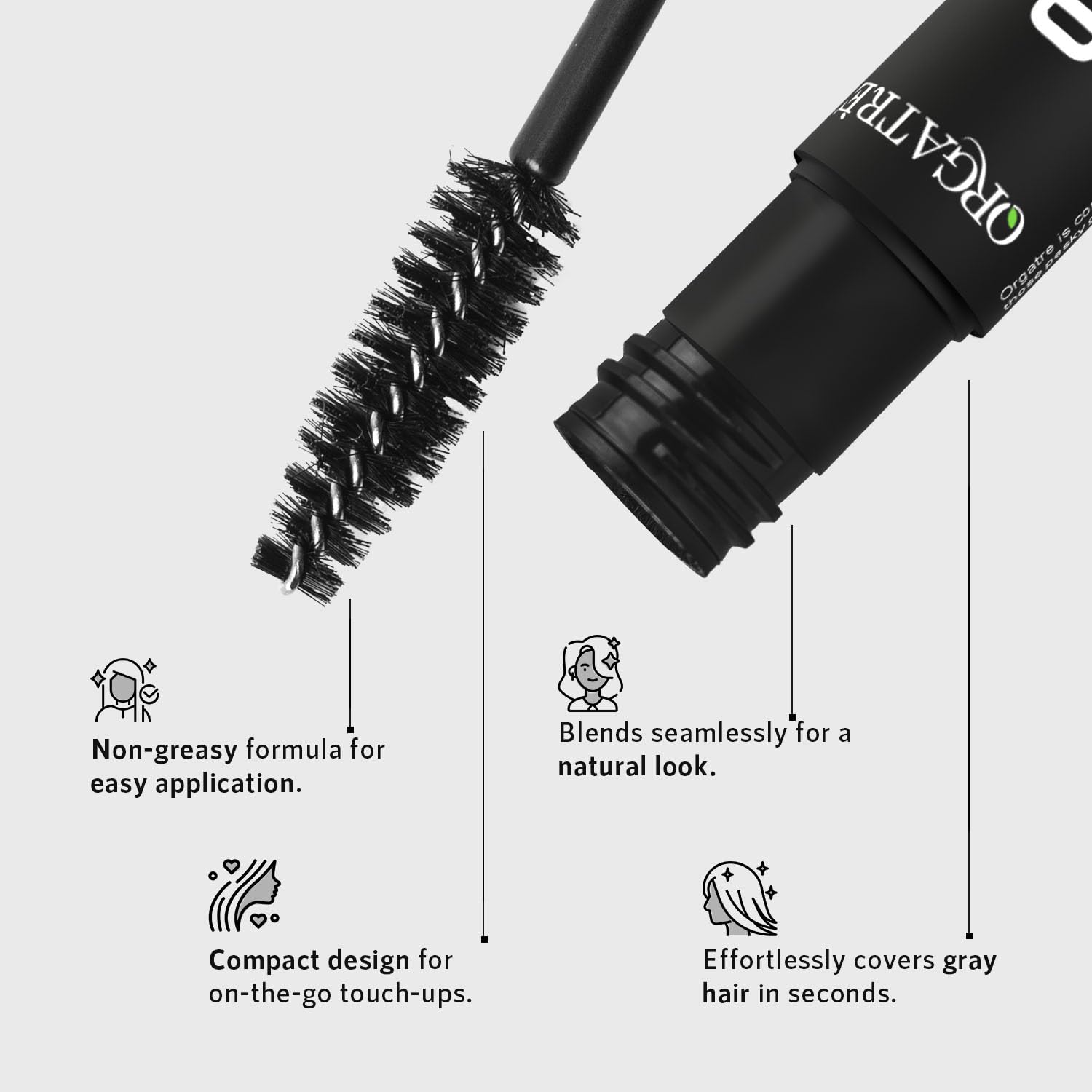 Quick Gray Hair Touch Up Stick for grey hair 4.5ml | Instant Gray Coverage | Semi Permanent | Black Color | Smudge-Proof & Long-Lasting | Ideal for All Hair Types