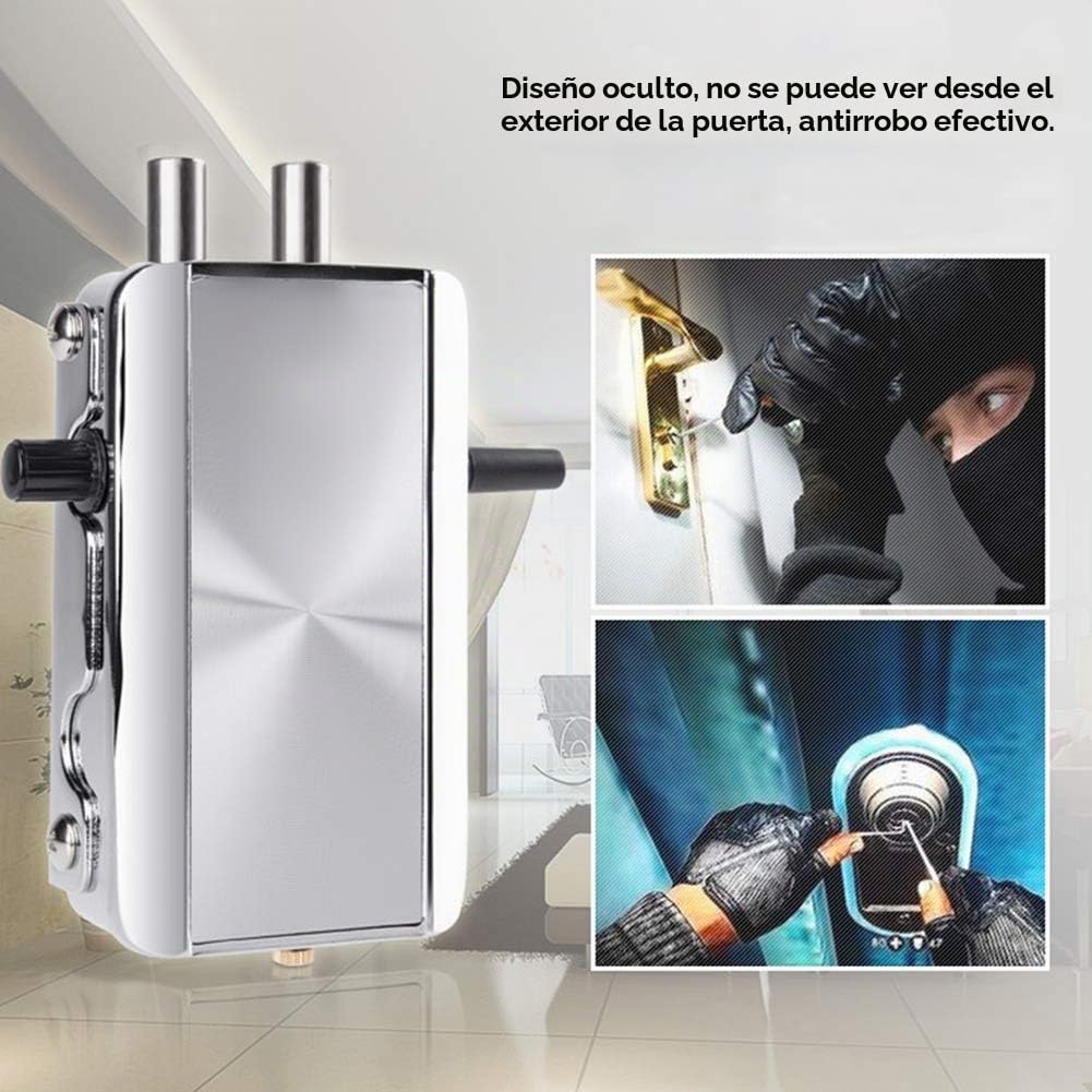 Cerradura de puerta electrónica, ojo de cerradura invisible Control remoto inteligente Bloqueo automático Aplicación de teléfono móvil antirrobo Desbloqueo remoto con 4 controles remotos para la