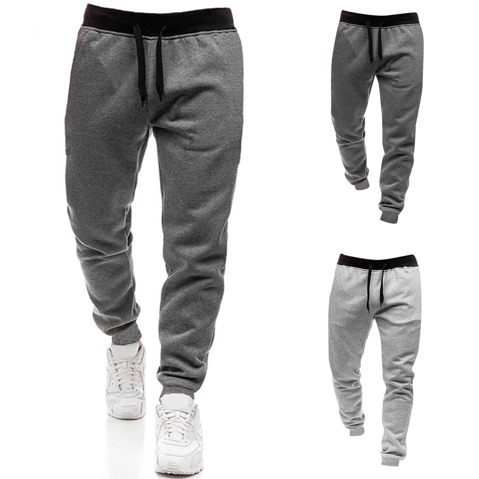 Sweatpants for Men, Cotton Joggers for Men Casual Slim Fit Big and Tall Drawstring Sweatpants Workout Athletic Pants