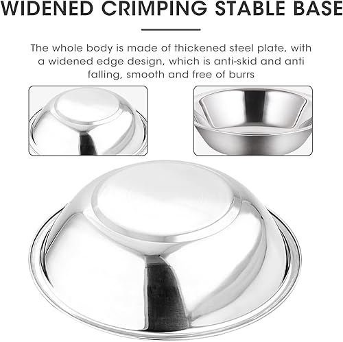 Miniatura 3 de Tazón de mezcla de acero inoxidable resistente con acabado de espejo, 3 cuartos de galón (juego de 3)