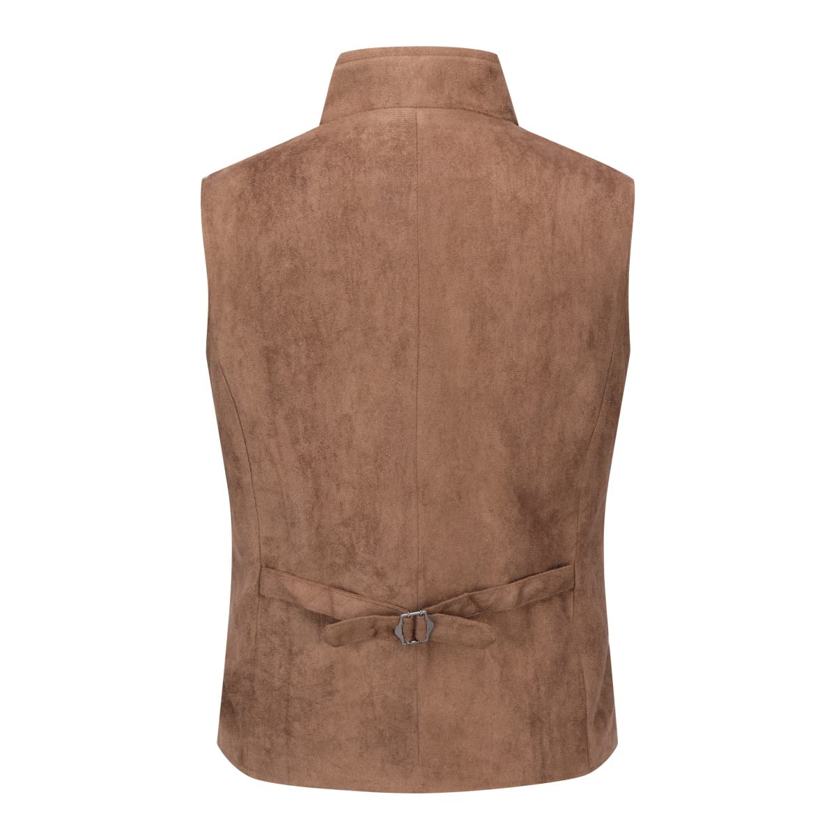 YFFUSHI Gilet in Pelle Scamosciata da Abito per Uomo Doppiopetto Gotico Steampunk Gilet in Velluto da Uomo Cowboy Giacca Senza Maniche