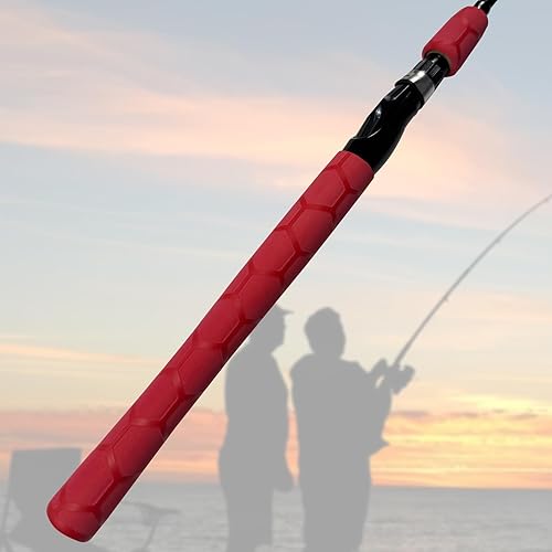 Miniatura 10 de Mango de patrón hexagonal termorretráctil para caña de pescar, paleta de tenis de mesa, elegante, varios colores (1.181 in de diámetro x 5.2 ft de