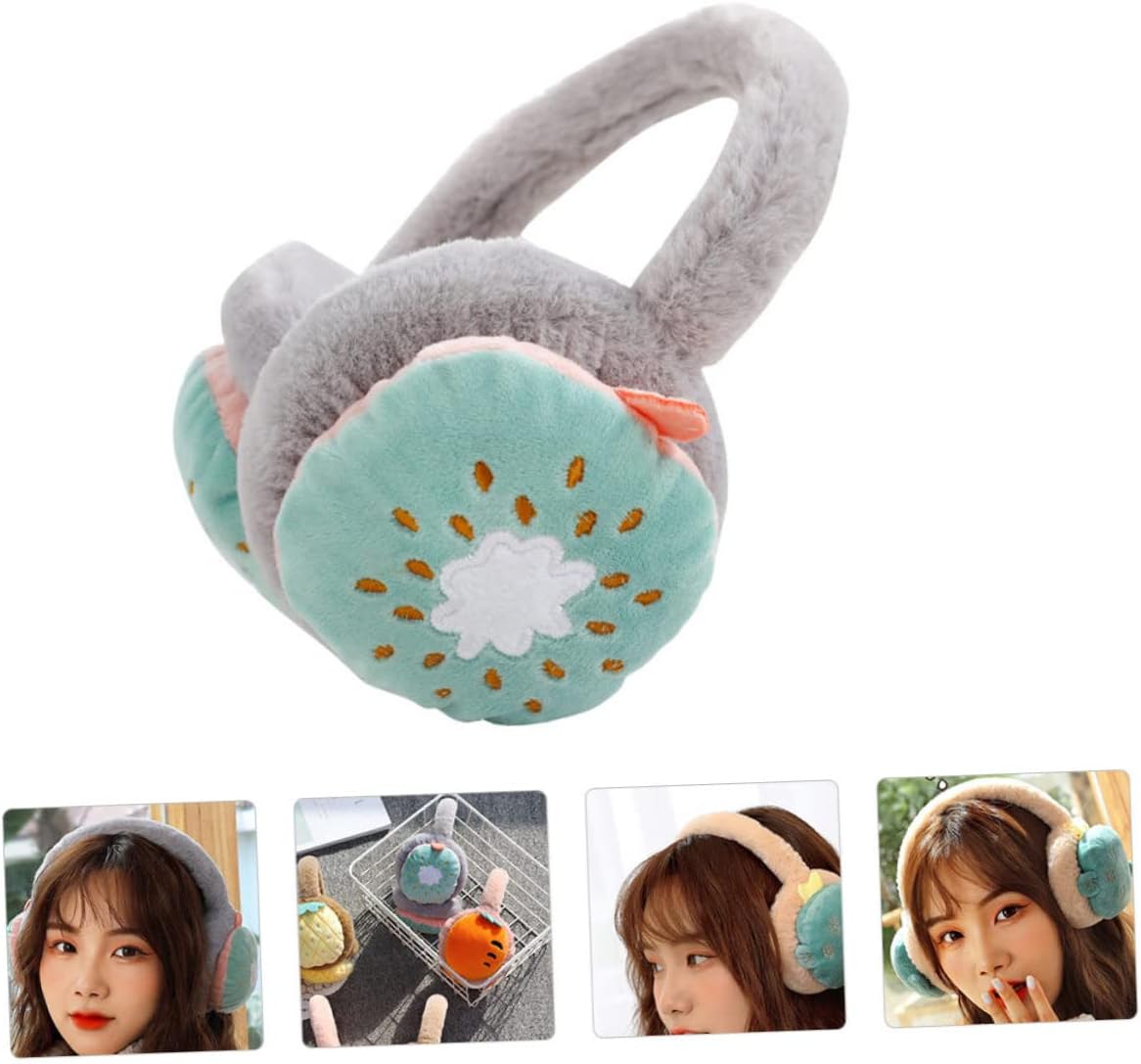 Unisex Boys and Girls Ear Warmers Furry Head and Tail Portable Earmuff for Outdoor Protection