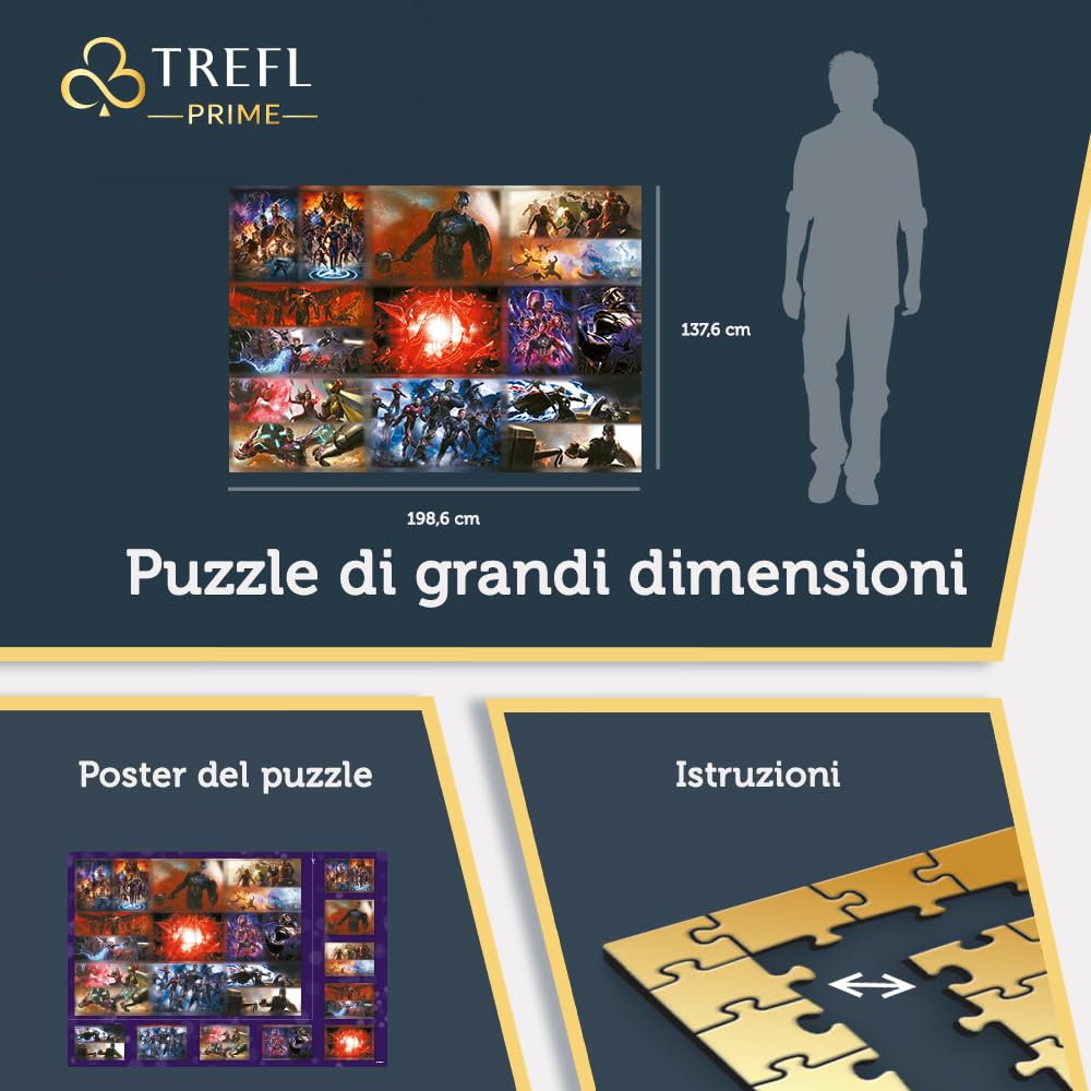 Trefl-13500 Pezzi, Grandi Dimensioni, BIO, EKO, Collage con Supereroi, Divertimento per Adulti eBambini a Partire da 12 Anni Puzzle, Colore, The Ultimate Marvel Collection, 81024