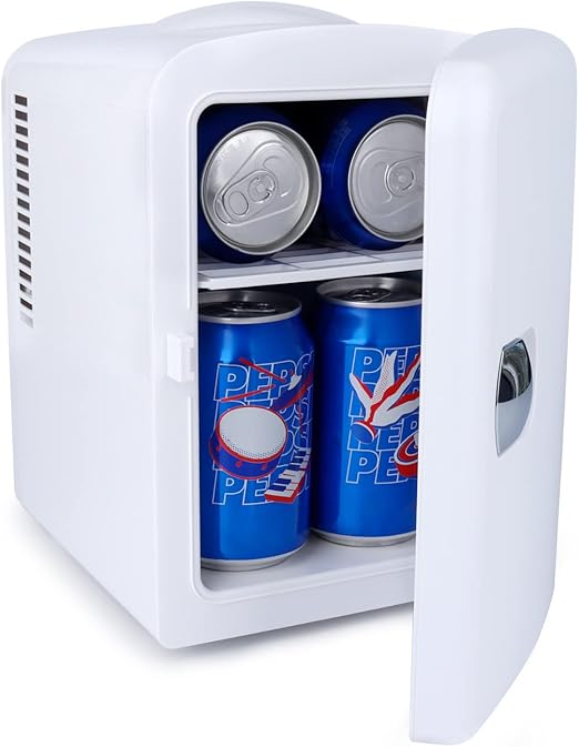 Living Enrichment Mini Portable Compact Personal Fridge Chilling and