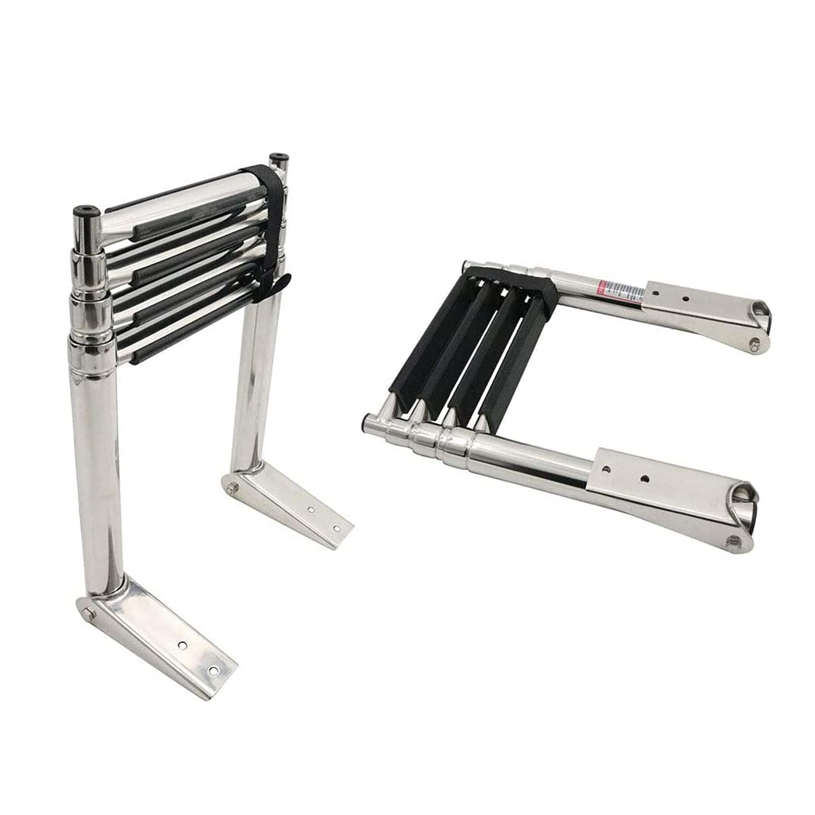 Échelle de bain pliante 4 étapes en inox pour yacht et accastillage de bateau à moteur