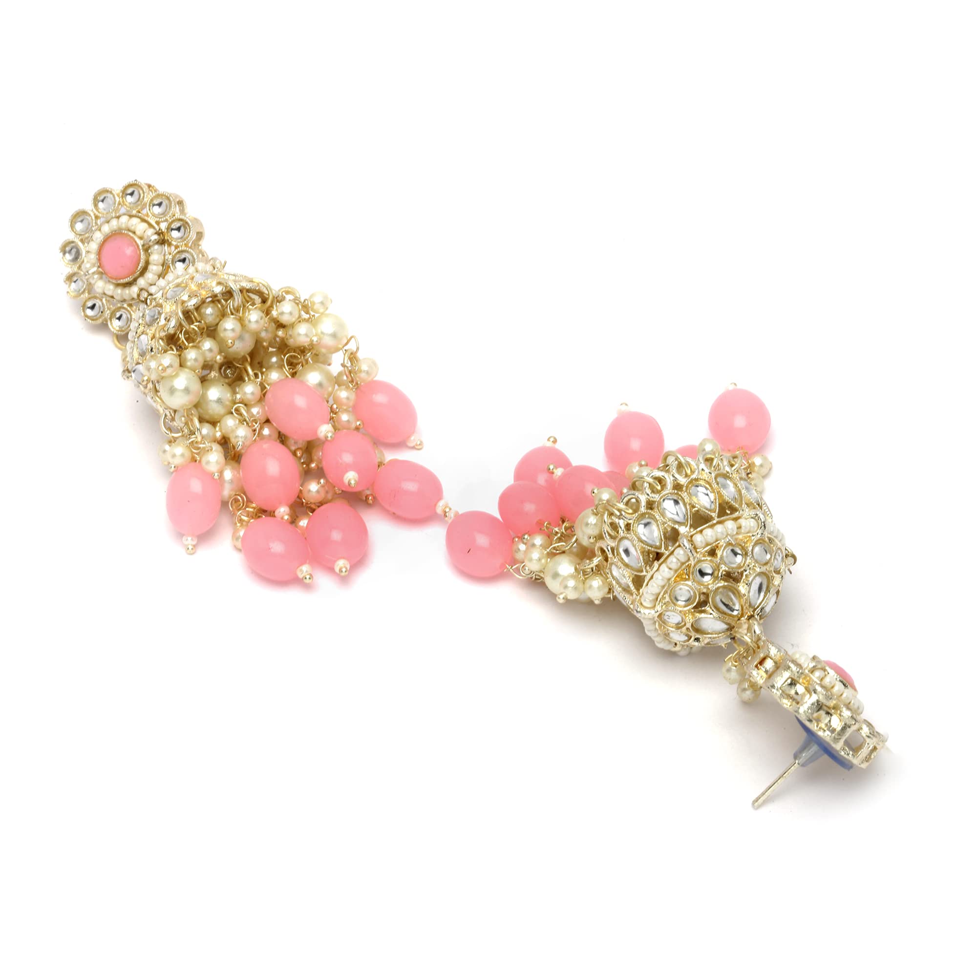 Gold-Plated Flower Shape Vilandi Jhumka Earrings