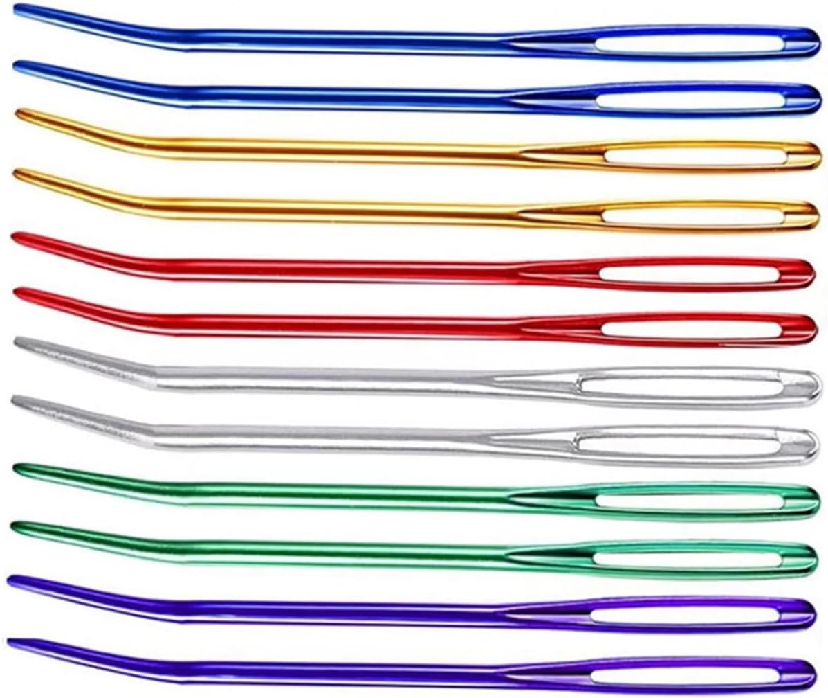 OHPHCALL 12 Pack of Darning Needles Compact Multi-Function for Tapestry Upholstery and Household Sewing Made of Aluminum Perfect for Yarn Accessories
