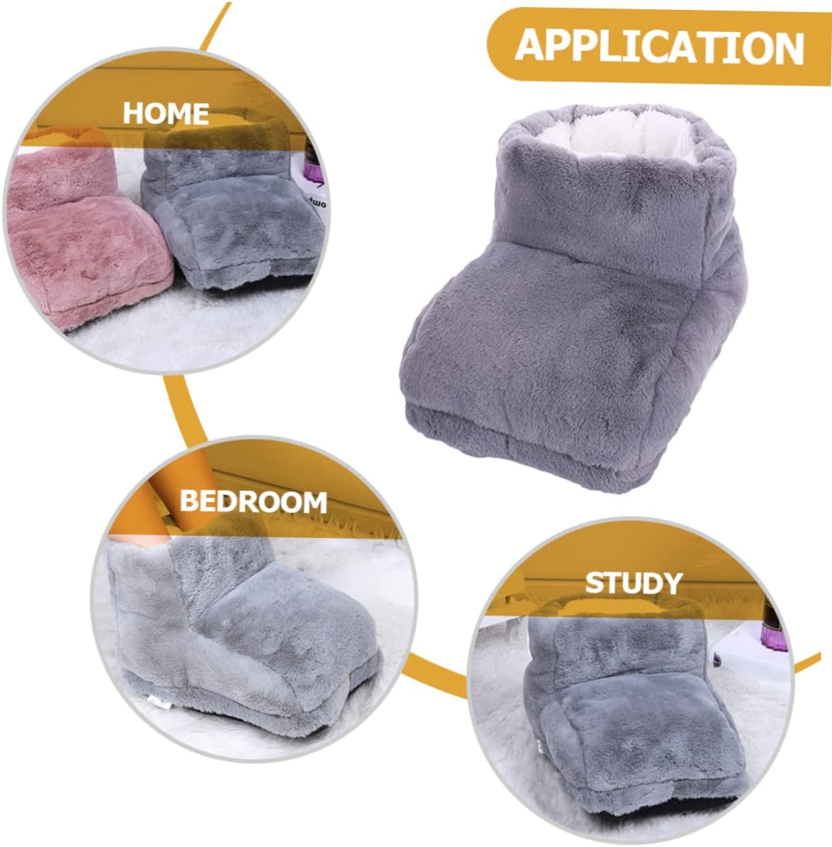 Baluue 2pcs Electric Heated Shoes Fast Heating Foot Warmers USB Charging for Comfort Materials for Office Home Use for Family and Friends