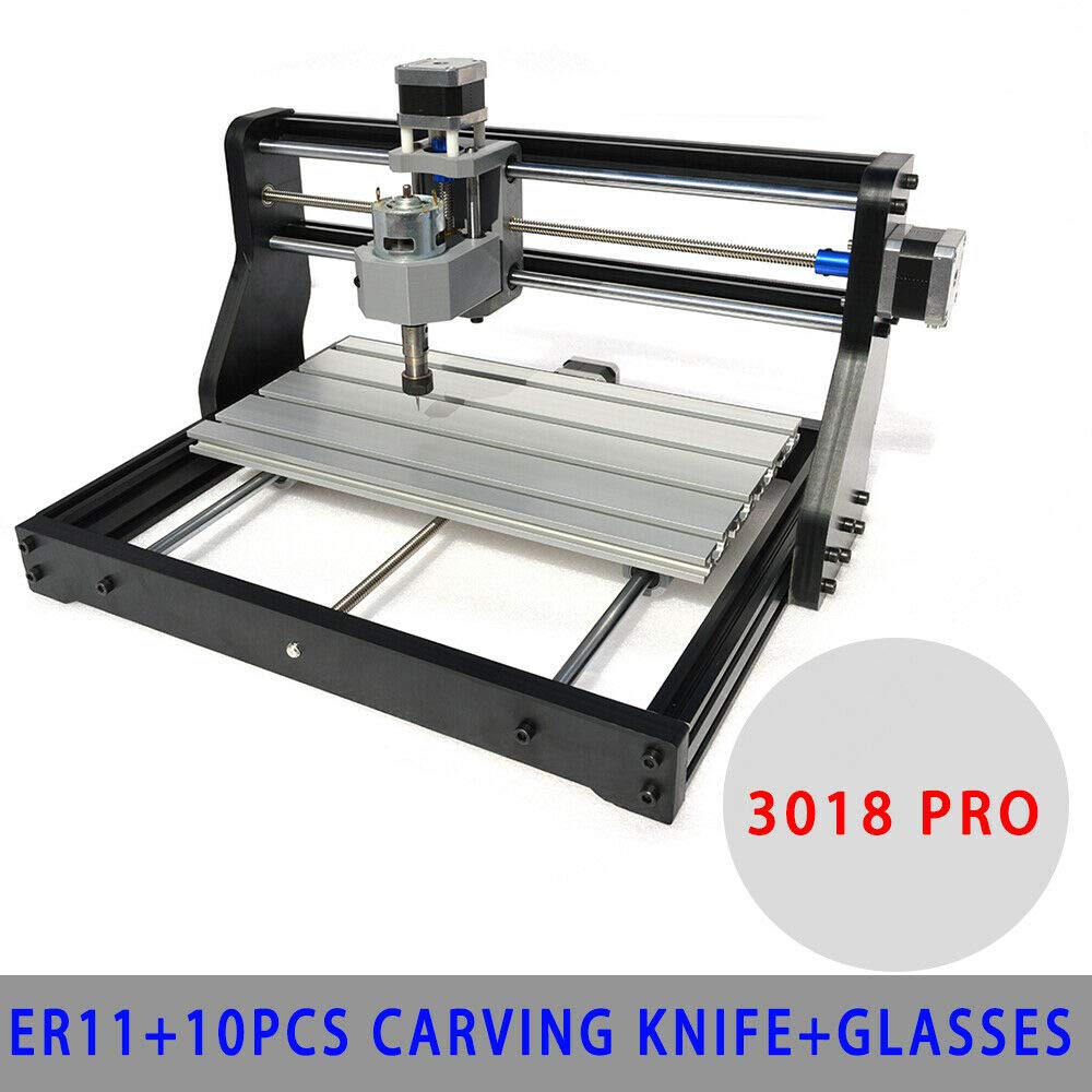 Máquina de grabado DIY Kit 2 en 1 fresadora CNC, madera, acrílico, PVC, PCB, máquina de grabado para Windows 10. Área de trabajo de 300 x 180 x 45 mm, husillo ER11, control GRBL.