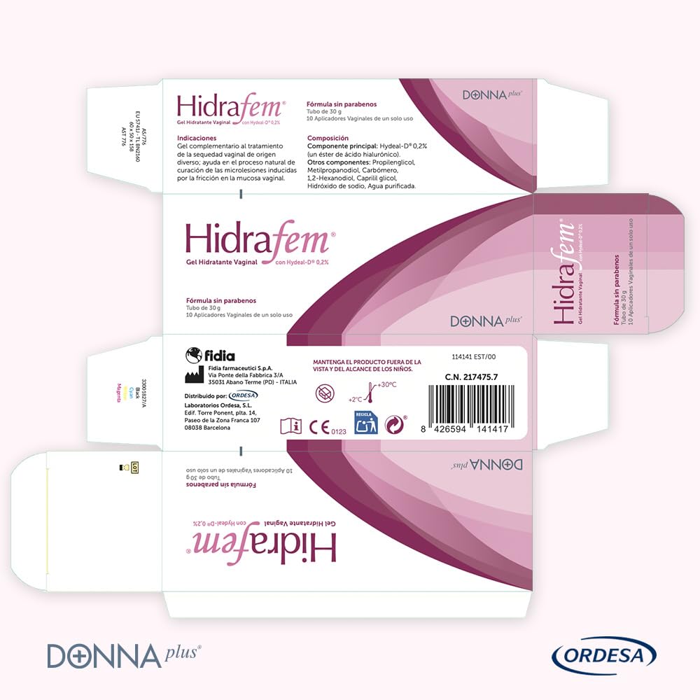 Hidrafem | Tubo 30g con 10 Aplicadores | Gel Hidratante Vaginal con Hydeal-D | Sequedad Vaginal y Atrofia Vulvovaginal