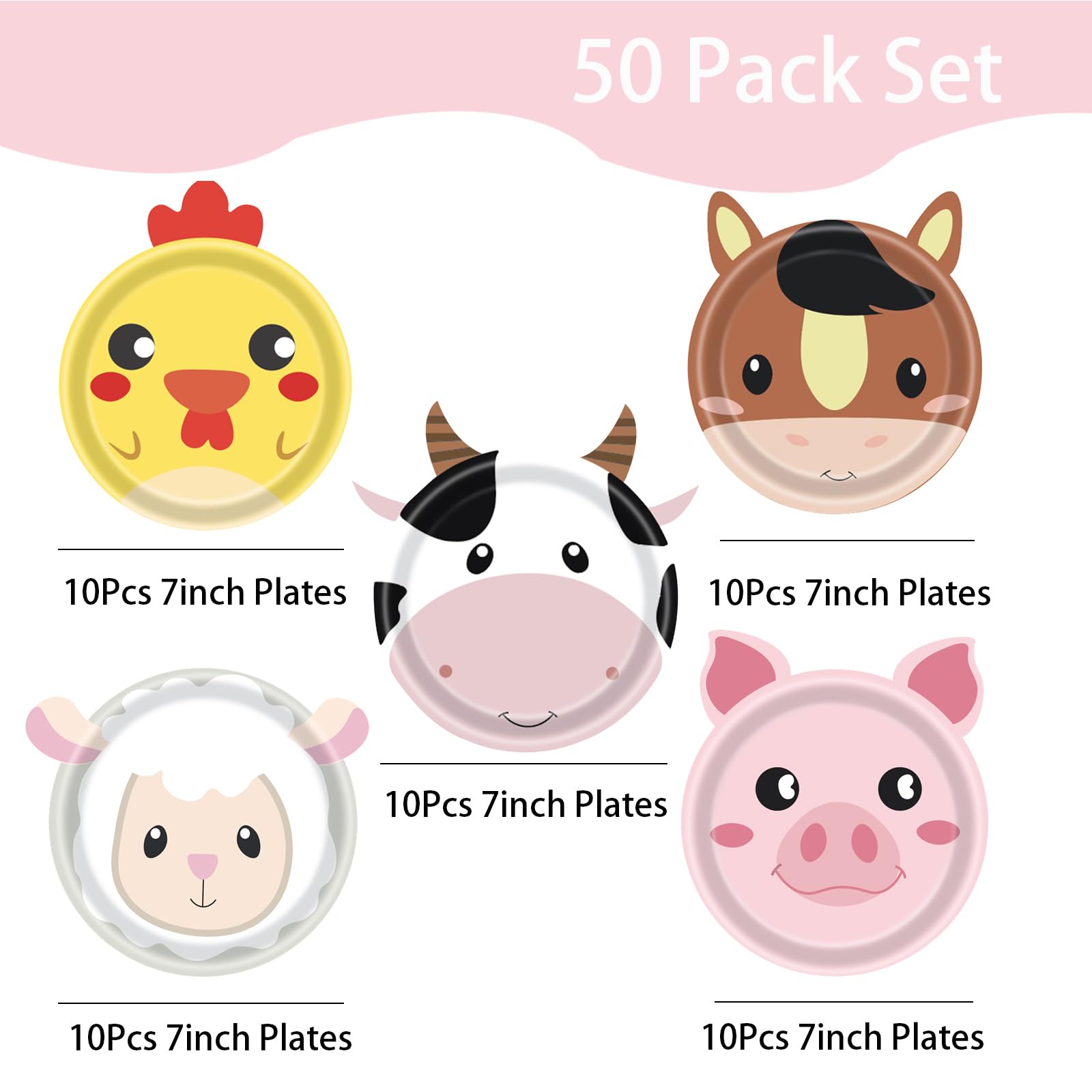 Unique- Assiettes En Carton Carrées Écologiques-23cm-Fête