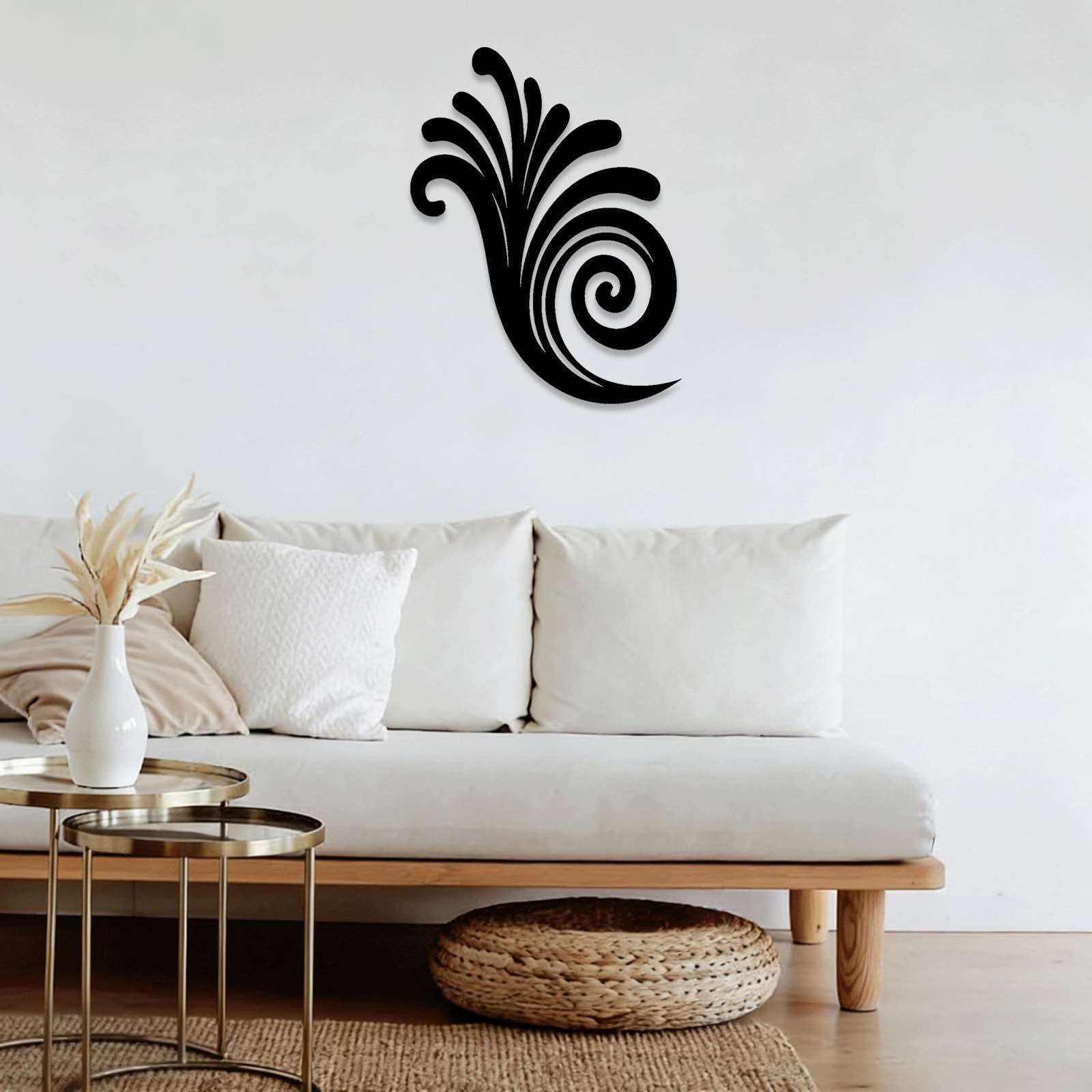 Placa de metal para decoración de pared, diseño floral, 61 cm | Placa de metal para decoración de pared, diseño floral