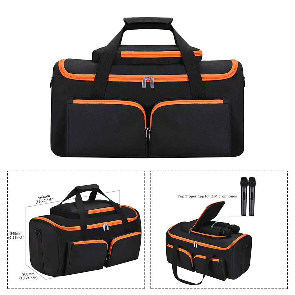 Harte Tragetasche für JBL PartyBox-On-The-Go, tragbare Reise-Aufbewahrungstasche mit Zubehörfach, Polyester-Shell-Schutzabdeckung, Schwarz
