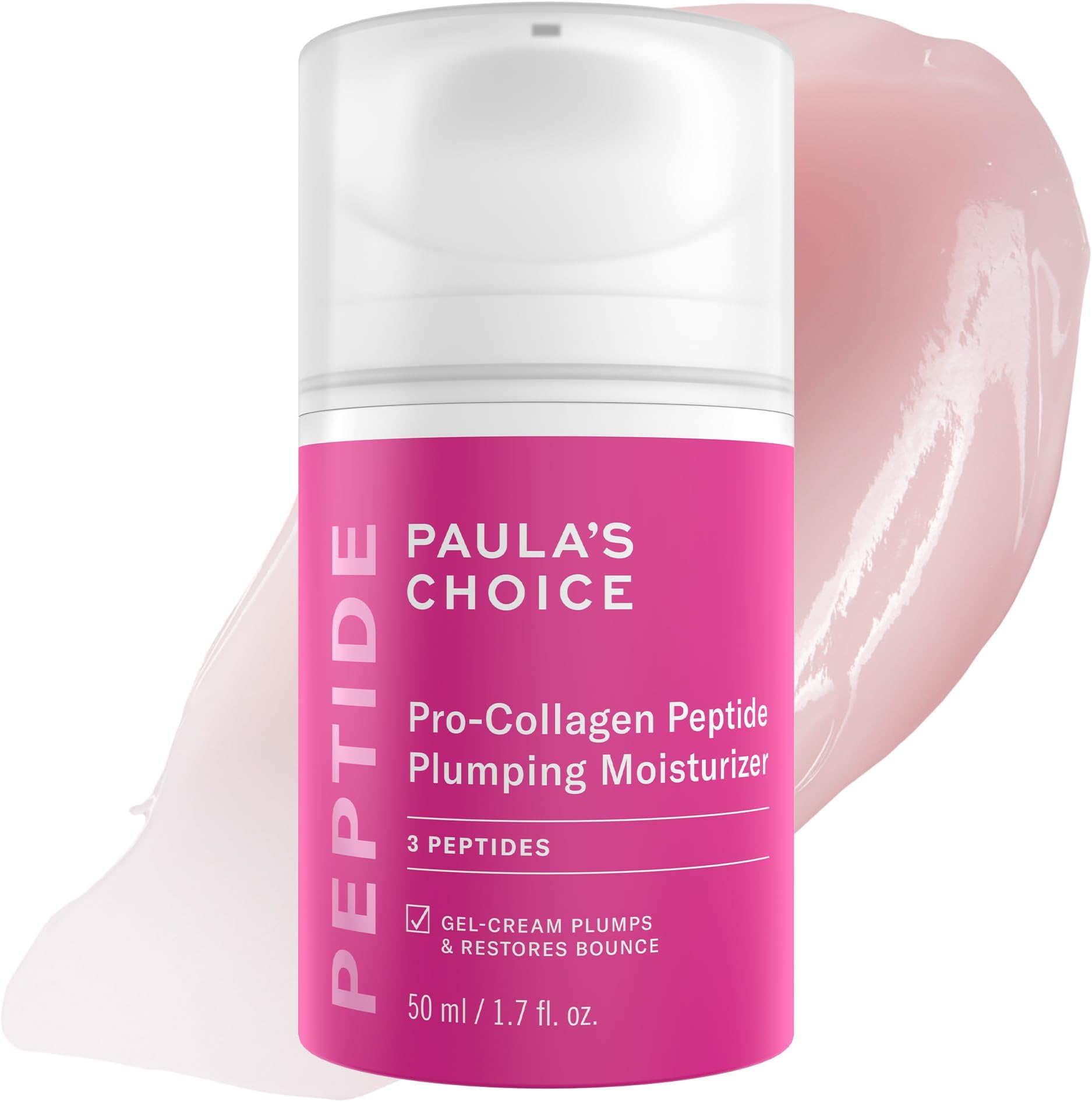 Pro-Collagen Peptide Plumping Face Moisturizer, Daily Gel Face Cream for Deep Lightweight Hydration, Wrinkles & Loss of Firmness, Fragrance-Free, 1.7 Fl Oz
