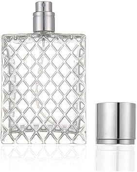 100ml 3.4Oz Clear Glass Spray Bottles Empty Square Perfume Fine Mist Atomizer Refillable Essential Oil Container for Travel Spray Bottles Refillable Containers