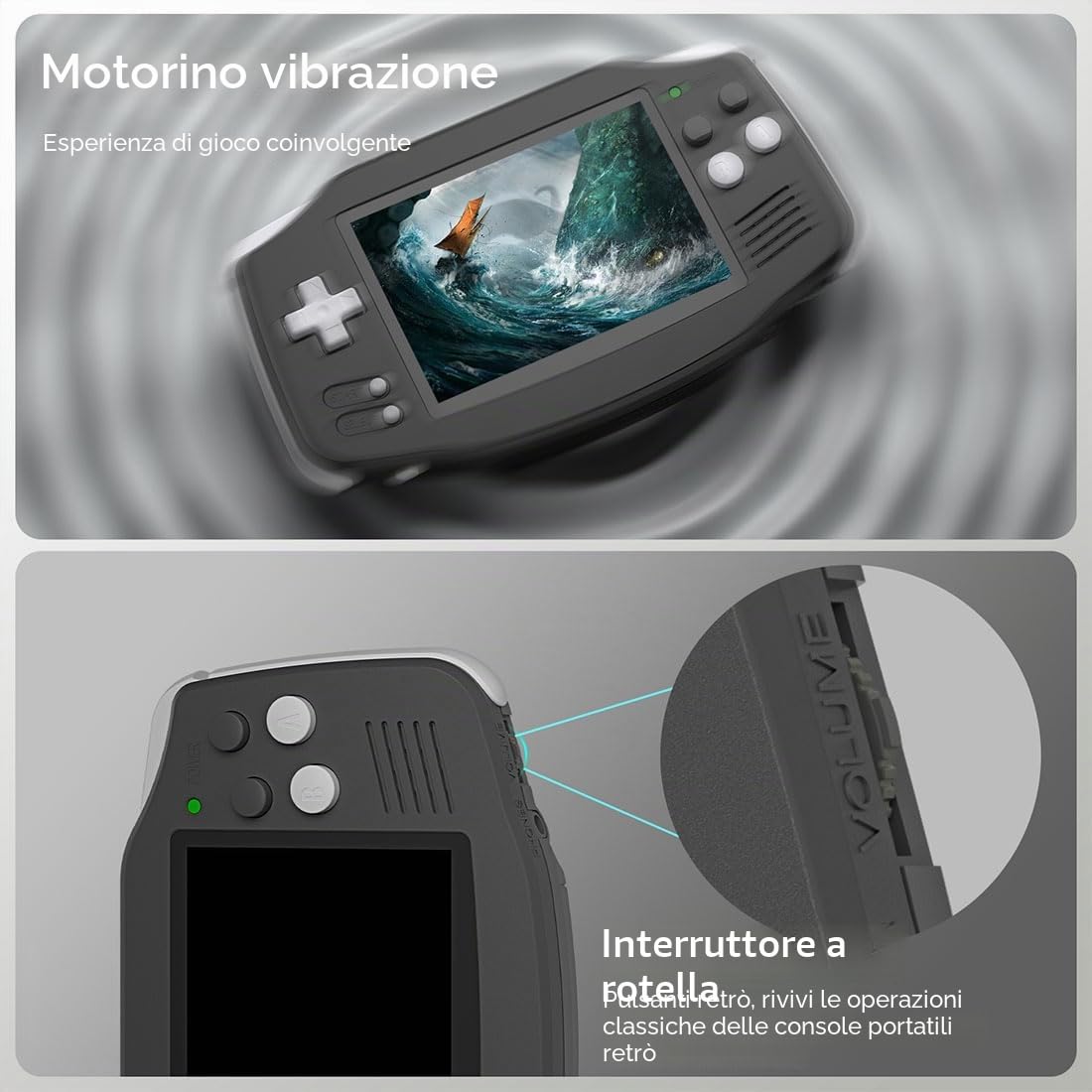 Console di gioco portatile ANBERNIC RG 34XX, 64G integrato con oltre 5000 giochi, schermo IPS da 3,4 pollici 3500mAh, supporto console retrò Wi-Fi Multiplayer e uscita TV HD