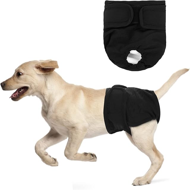 cobee Female Dog Nappies, Dog Sanitary Napkins, Absorbent Leakproof Female Dog Wrap Washable Wraps Panties Pet Dog Underwear Dog Menstruation Underwear Dog Sanitary Nappies Period Underpants(S Size)