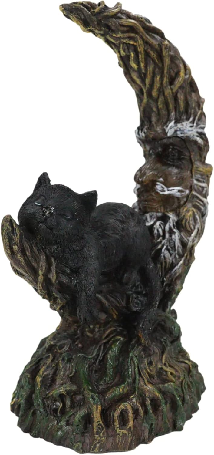 Pacific Giftware Black Cat on Moon with LED Light, Gothic Collectible Polyresin Home Decor, 6.5 Inches x 3.93 Inches x 8.34