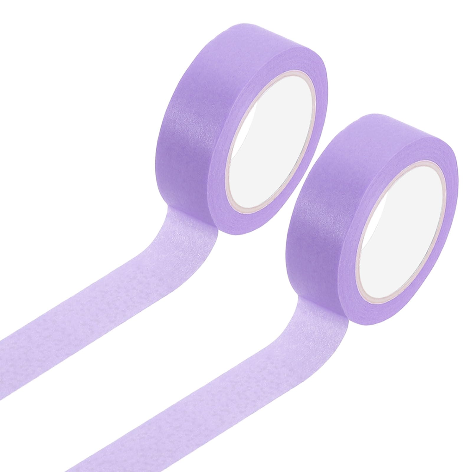 uxcell 2 Rolls Colored Washi Tape, 11 Yards x 0.6" Colored Masking Tape Painters Tape, Decorative Masking Tape for Arts & Crafts Labeling DIY Scrapbooking Gift Wrapping, Purple