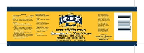 Miniatura 6 de Amish Origins Crema para aliviar el dolor de artritis, máxima fuerza para alivio de la penetración profunda para dolores, neuropatía,