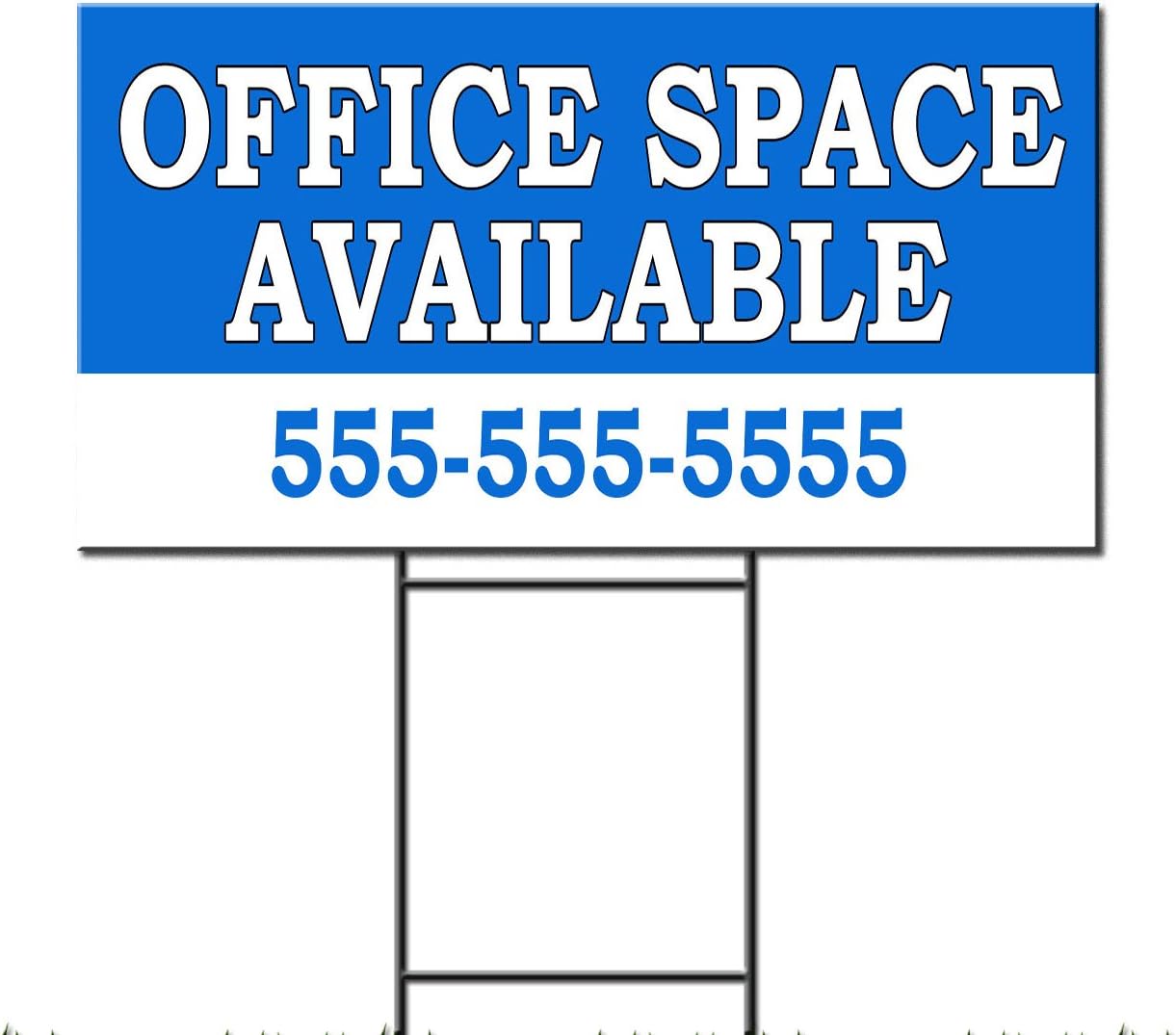Office Space Available Rent Lease Custom Plastic Yard Sign/Free Stakes 18 x 24 Inches One Side Print
