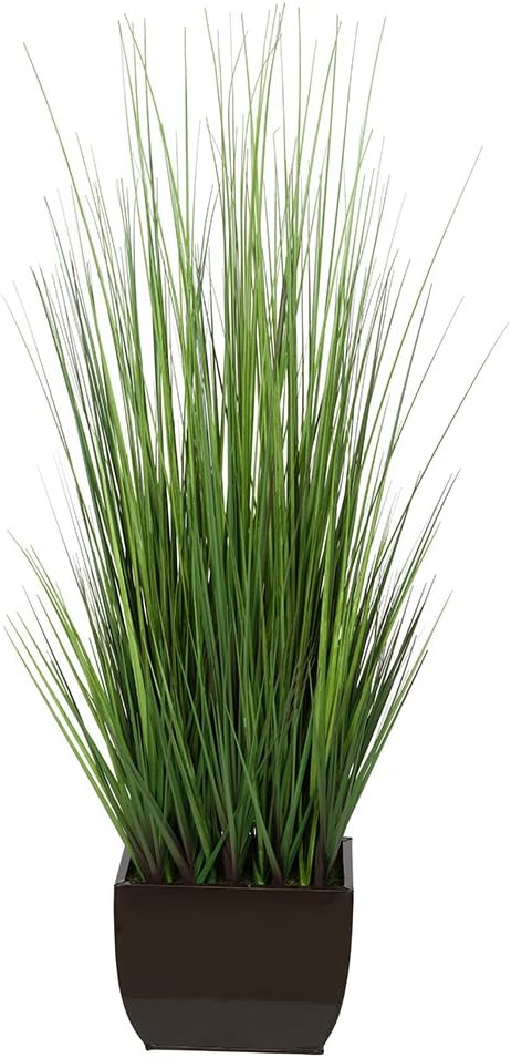 House of Silk Flowers Artificial 44" Grass in Large Rectangle Zinc (Cream)
