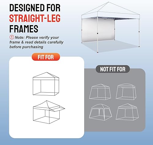 Miniatura 6 de CROWN SHADES SunWall - Cubierta plateada para tienda de campaña desplegable de 10 x 10 pies, 1 paquete de pared lateral solo con revestimiento