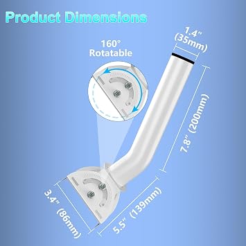 Universal Wireless Bridge Mount | Pole & Wall-Mounted Antenna Mast for Outdoor Antennas, Starlink Extender, Weather Stations & WiFi Extenders | 1.36'' Diameter x 11'' Length (White-1Pack)