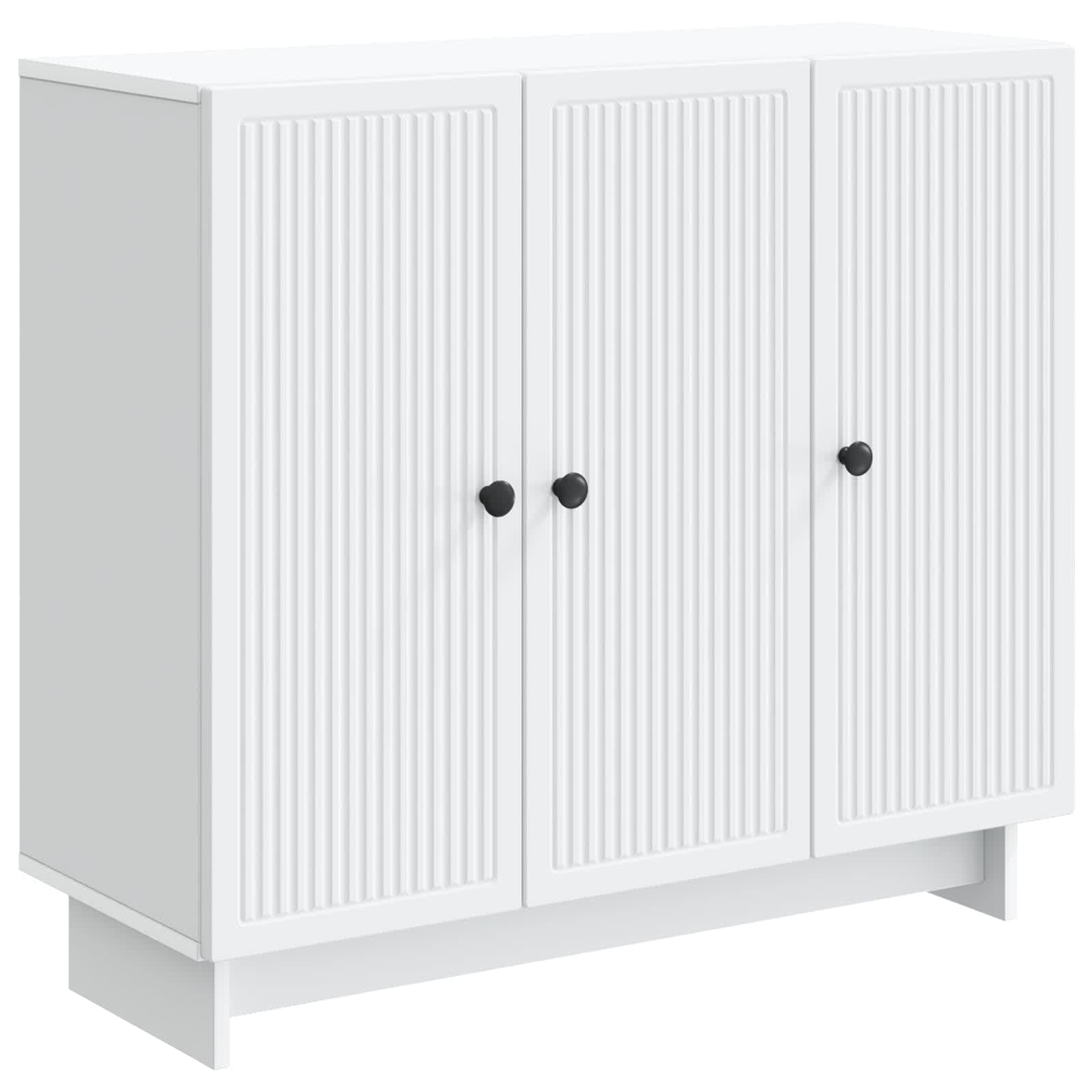 Credenza bianca 89 x 34,5 x 80 cm comò con 3 ante
